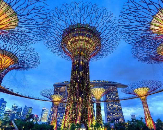 Supertrees de los Gardens by the Bay en Singapur